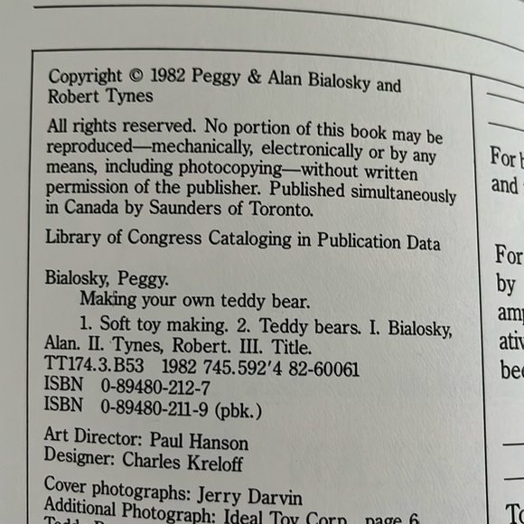 NWT Making Your Own Teddy Bear BOOK 1982 Bialosky Tynes Vintage Patterns Clothes - Picture 5 of 17